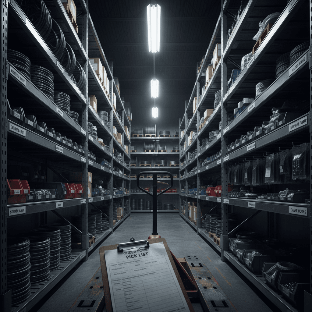 Organized warehouse inventory and order documentation