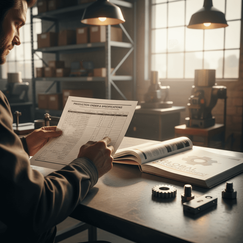 Client reviewing order documentation