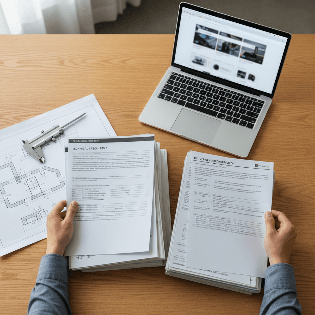 Equipment procurement specialist reviewing order details